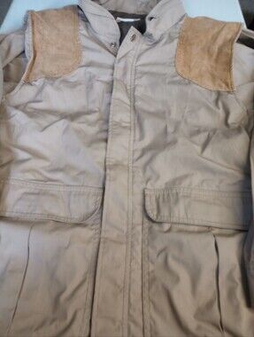 Gary Nesse Men's Lightweight  Field Jacket in Beige with Suede Panels Size X-lar
